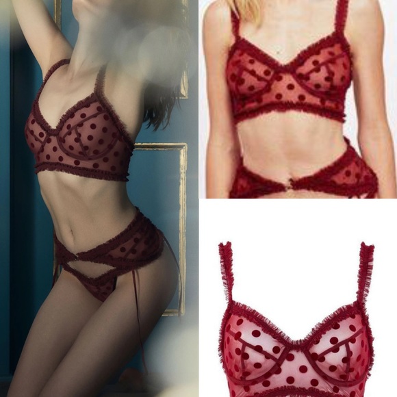 NWT For Love and Lemons romy merlot bra